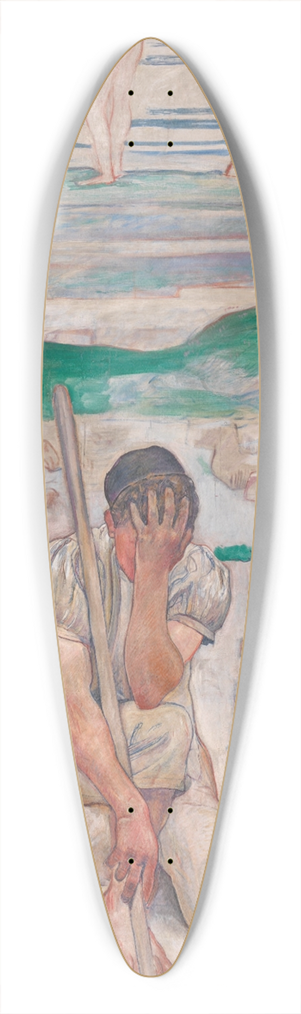 Ferdinand Hodler - The Dream of the Shepherd 39.3 inch art pintail longboard deck