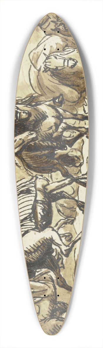 Ferdinand Kobell - Gruppen von Reitern, einige mit Handpferden 39.3 inch art pintail longboard deck