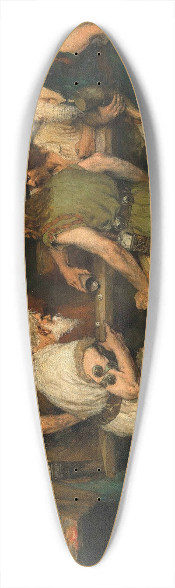 Ferdinand Leeke - A Game of Dice 39.3 inch art pintail longboard deck