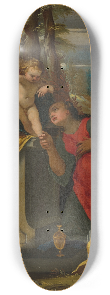 Carlo Bononi - The Virgin and Child with Saints Agnes, Mary Magdalene, Cecilia and Margaret 8.25 inch art skate deck