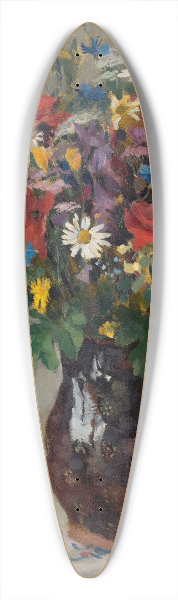 Ferdinand Matthias Zerlacher - Wiesenblumen in Krug 39.3 inch art pintail longboard deck