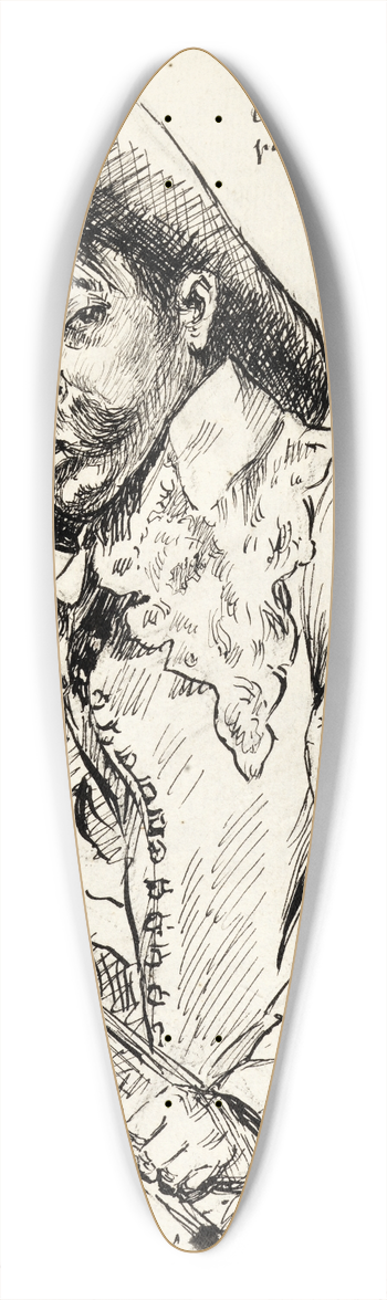 Ferdinand Roybet - The Drummer 39.3 inch art pintail longboard deck