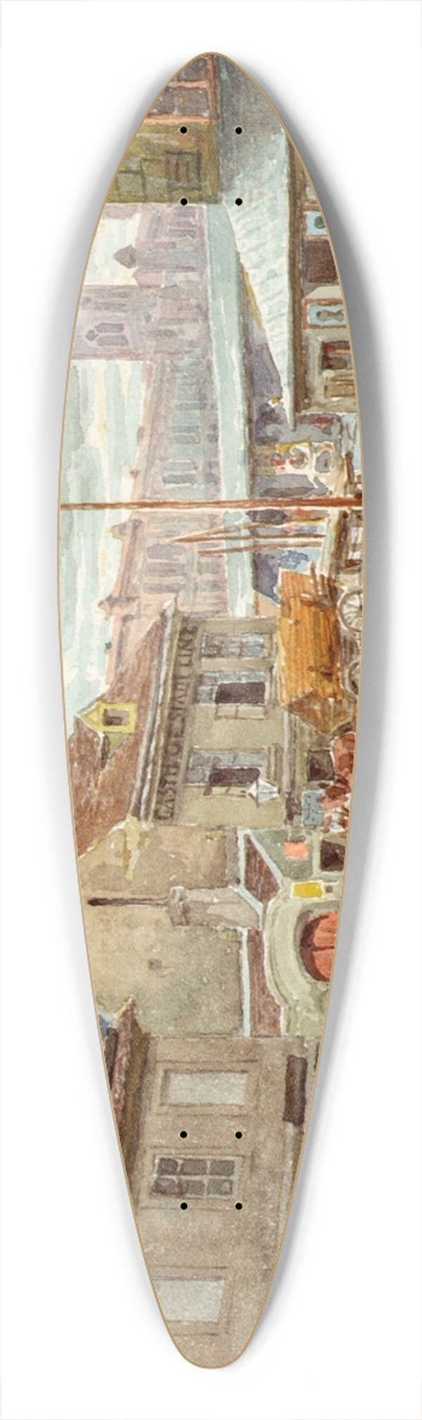 Ferdinand Weckbrodt - Der Tandelmarkt in Wien 39.3 inch art pintail longboard deck