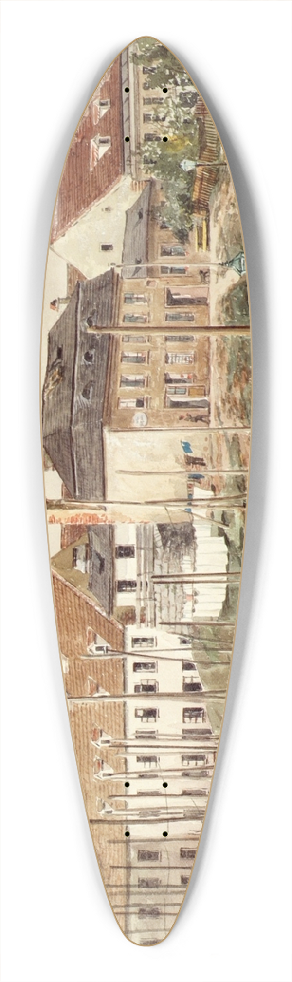 Ferdinand Weckbrodt - Vorstdtischer Bauplatz 39.3 inch art pintail longboard deck