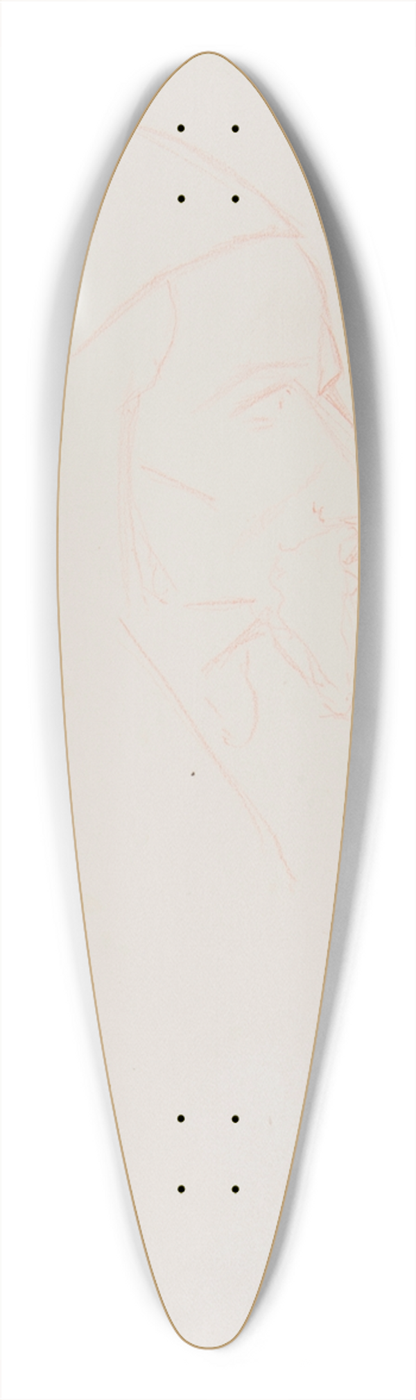 Ferdynand Bryll - szkic popiersia yda 39.3 inch art pintail longboard deck