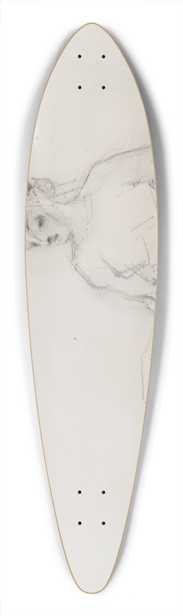 Ferdynand Bryll - szkic siedzcego modzieca 39.3 inch art pintail longboard deck