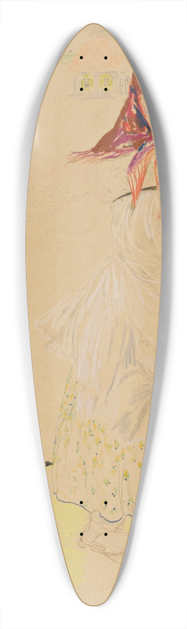 Filipp Malyavin - The Milkmaid 39.3 inch art pintail longboard deck