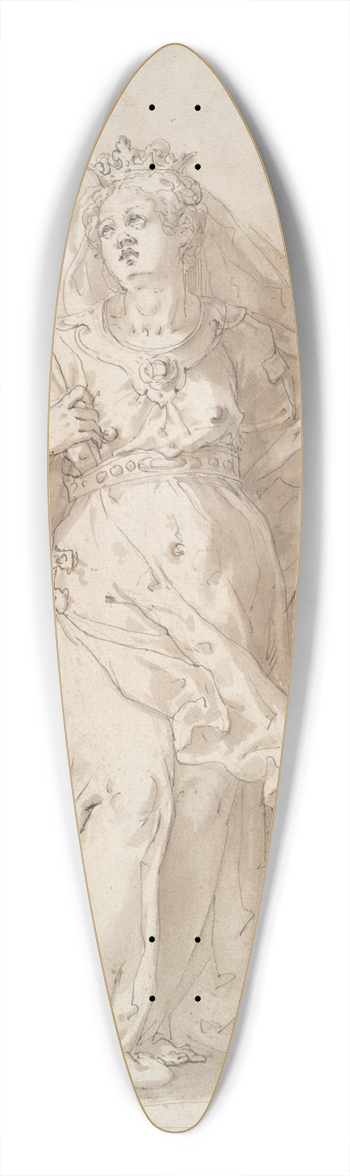 Filippo Bellini - Saint Catherine ofAlexandria 39.3 inch art pintail longboard deck