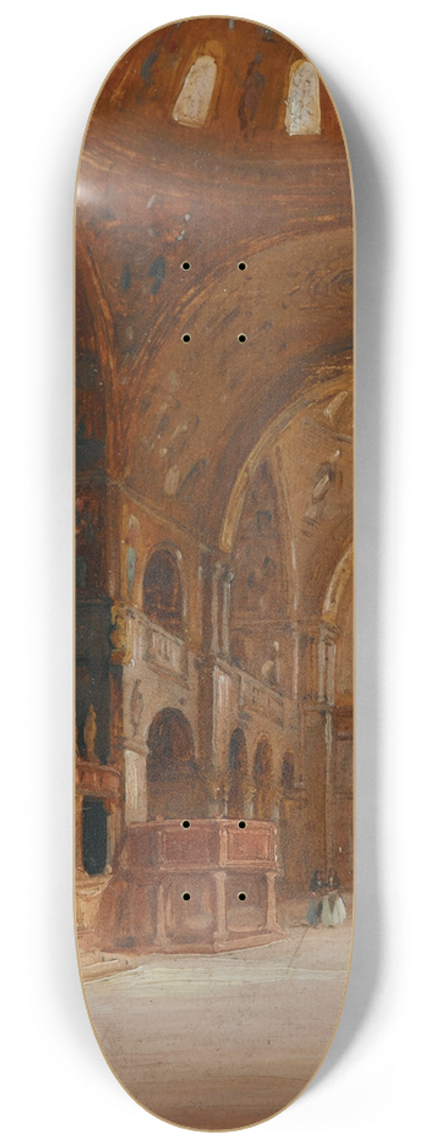 Carlo Canella - Venice, Interior View of the Basilica di San Marco 8.25 inch art skate deck