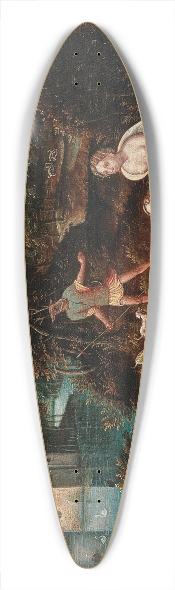 Flemish School - Diana and Actaion 39.3 inch art pintail longboard deck