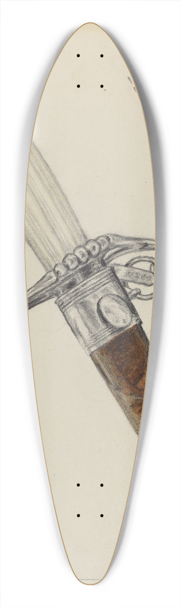 Fletcher Hanks - Sword 39.3 inch art pintail longboard deck