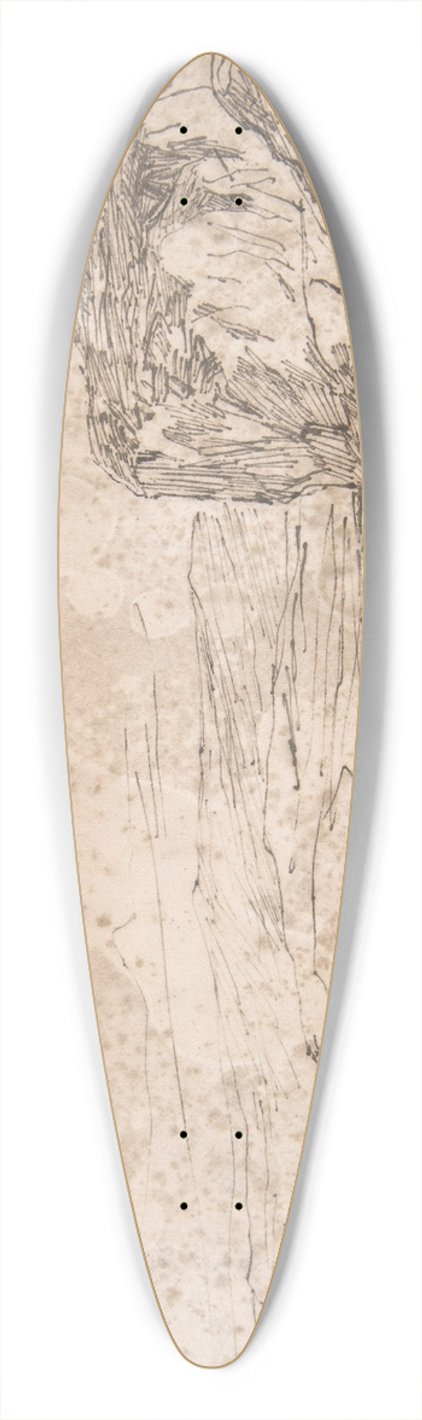 Flicien Rops - Landscape 39.3 inch art pintail longboard deck