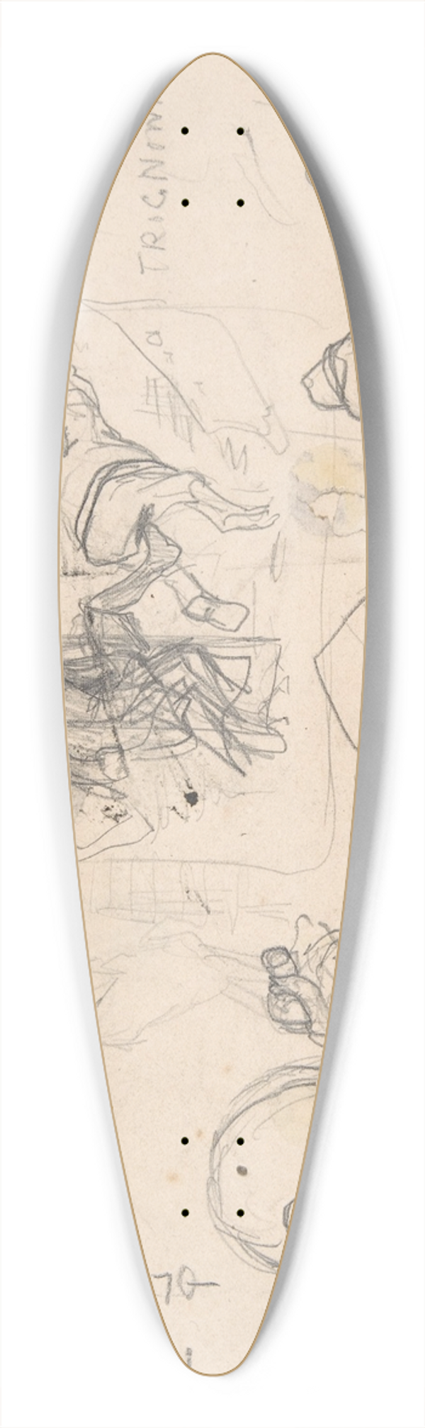 Flicien Rops - Sheet with various peasants 39.3 inch art pintail longboard deck