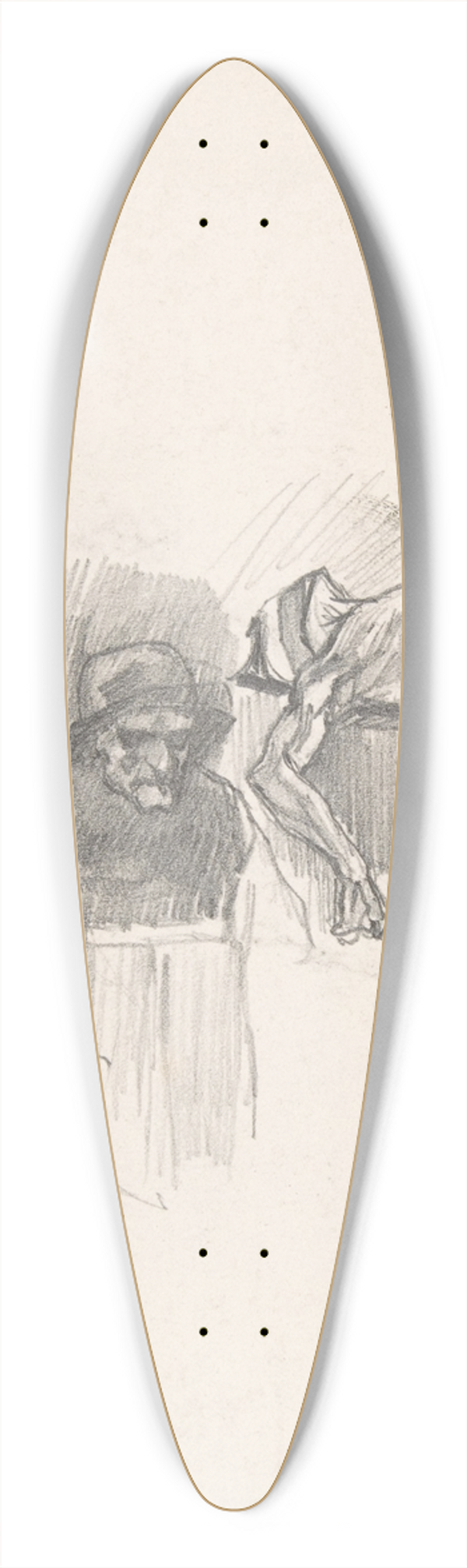 Flicien Rops - Study for Uylenspiegel 39.3 inch art pintail longboard deck