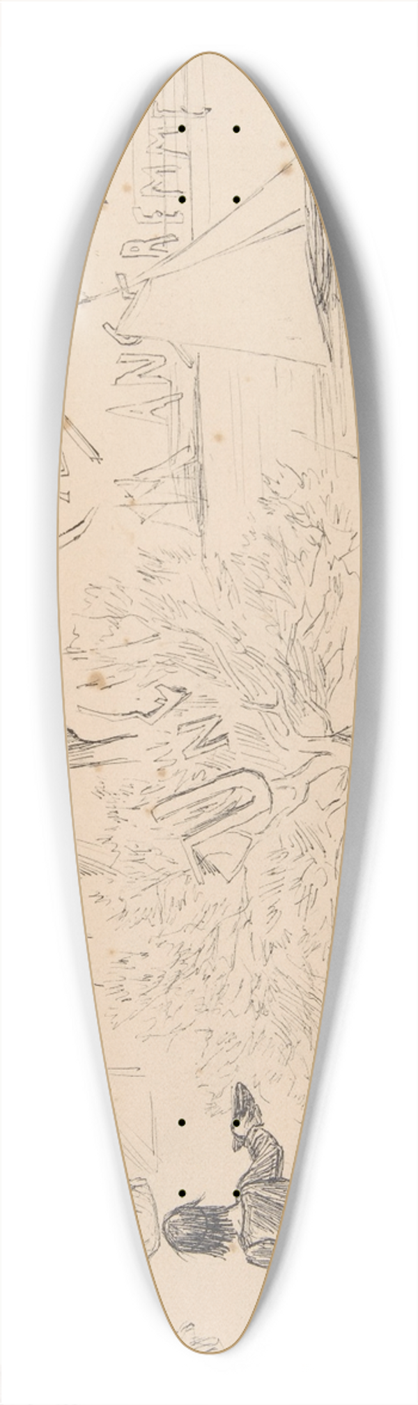 Flicien Rops - Une Soire Anseremme 39.3 inch art pintail longboard deck