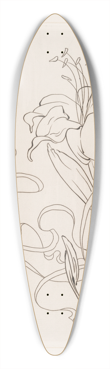 Flix Bracquemond - Assiette (lis). 39.3 inch art pintail longboard deck