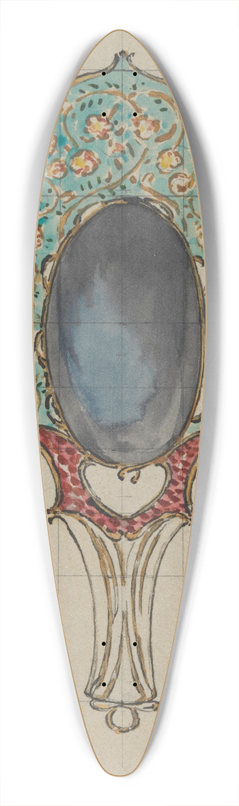 Flix Bracquemond - Design for a Hand Mirror 39.3 inch art pintail longboard deck