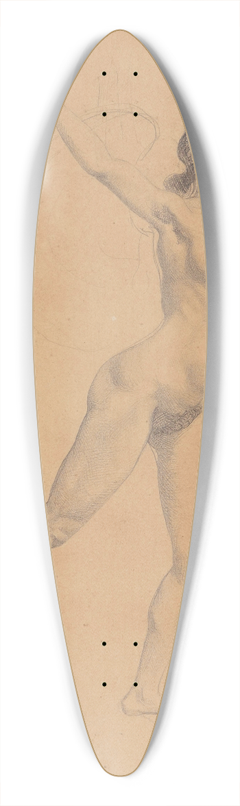 Flix Bracquemond - Etude de femme 39.3 inch art pintail longboard deck