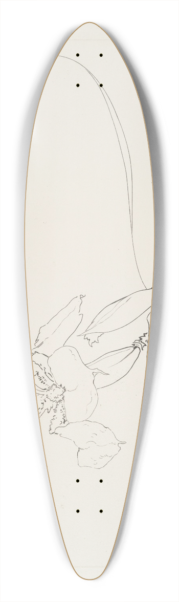 Flix Bracquemond - Plat rond (iris). 39.3 inch art pintail longboard deck
