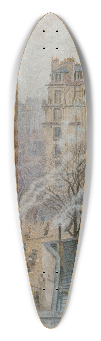 Flix Brard - LAvenue du Maine XIVe Paris. vue du 6e tage du n42 de la rue Gassendi 39.3 inch art pintail longboard deck