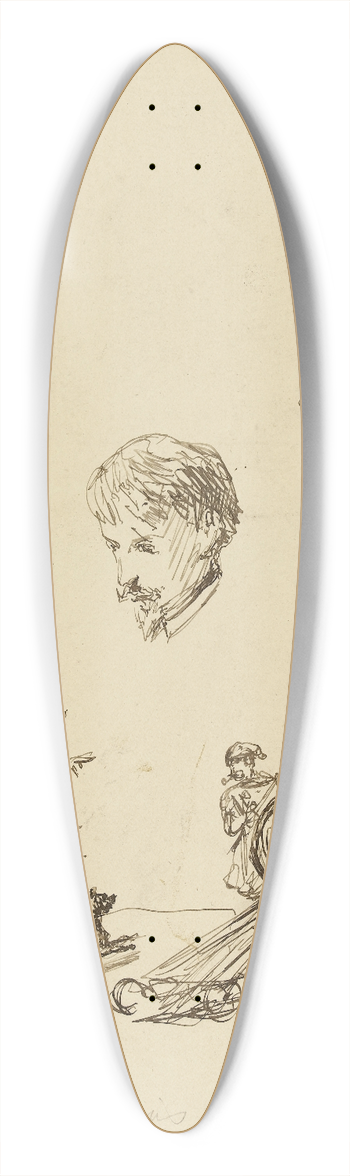 Flix-Joseph Barrias - Feuille dtudes 39.3 inch art pintail longboard deck
