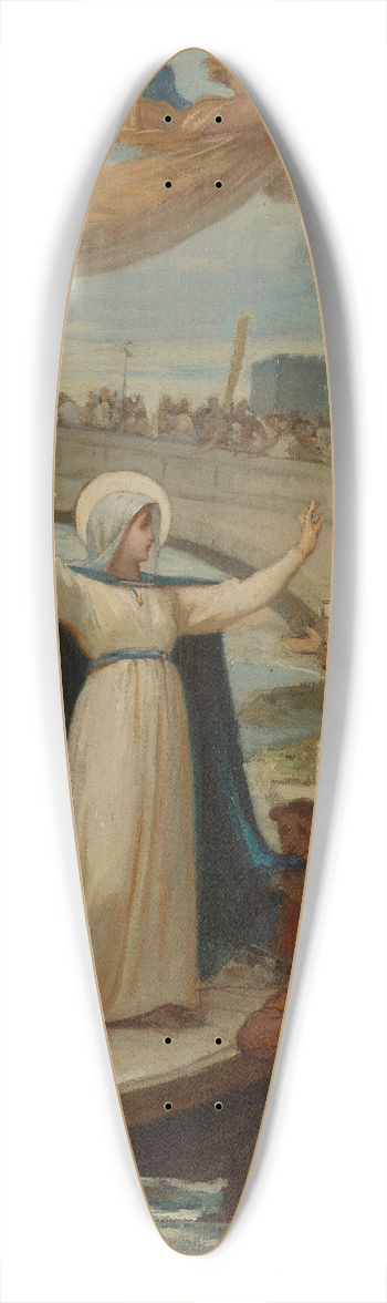 Flix-Joseph Barrias - Sainte Genevive ravitaille la Ville affame pendant le sige de Paris par Clovis 39.3 inch art pintail longboard deck