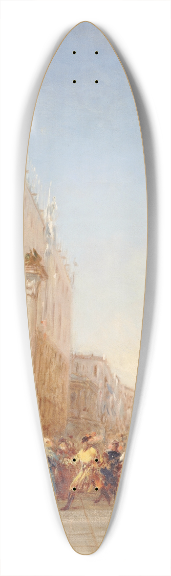 Flix Ziem - Carnaval  Venise, quai des Esclavons 39.3 inch art pintail longboard deck