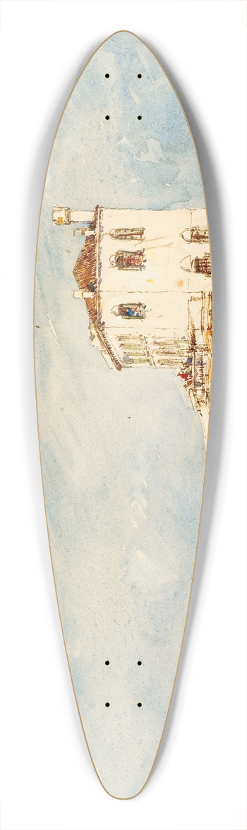 Flix Ziem - La Douane  Venise 39.3 inch art pintail longboard deck