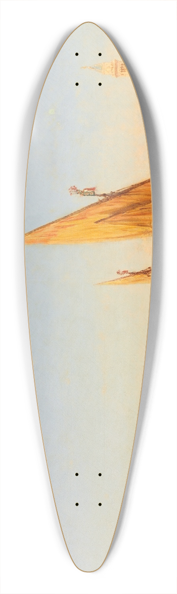Flix Ziem - Venice; a Scene with Boats 39.3 inch art pintail longboard deck