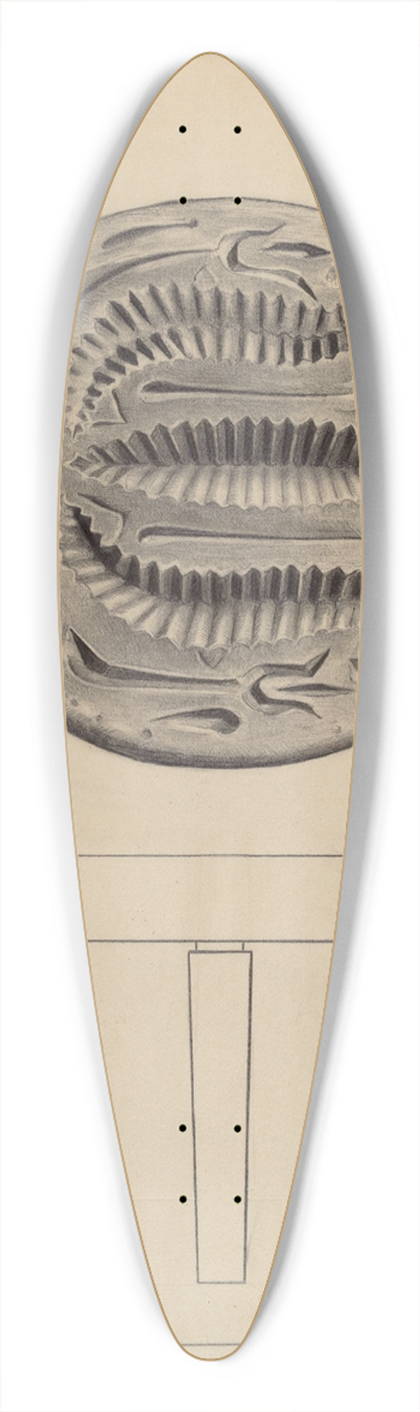 Florence Choate - Butter Mold 39.3 inch art pintail longboard deck