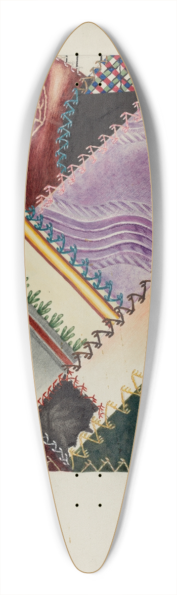 Florence Hastings - Quilts, Pieced 39.3 inch art pintail longboard deck