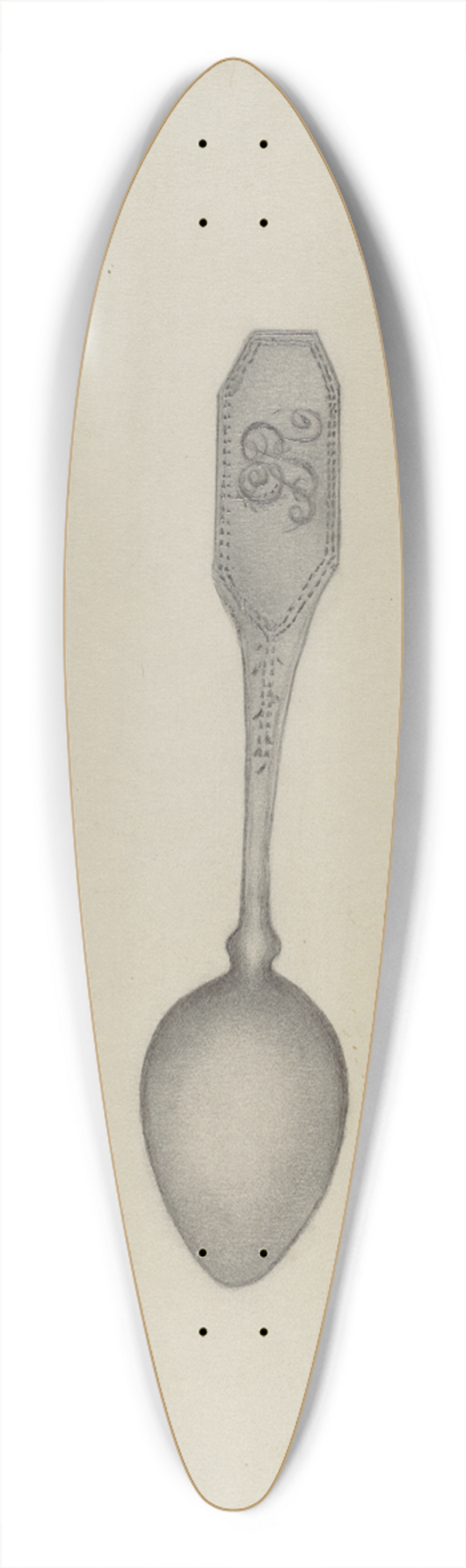 Florence Stevenson - Silver Fiddle Head Spoon 39.3 inch art pintail longboard deck