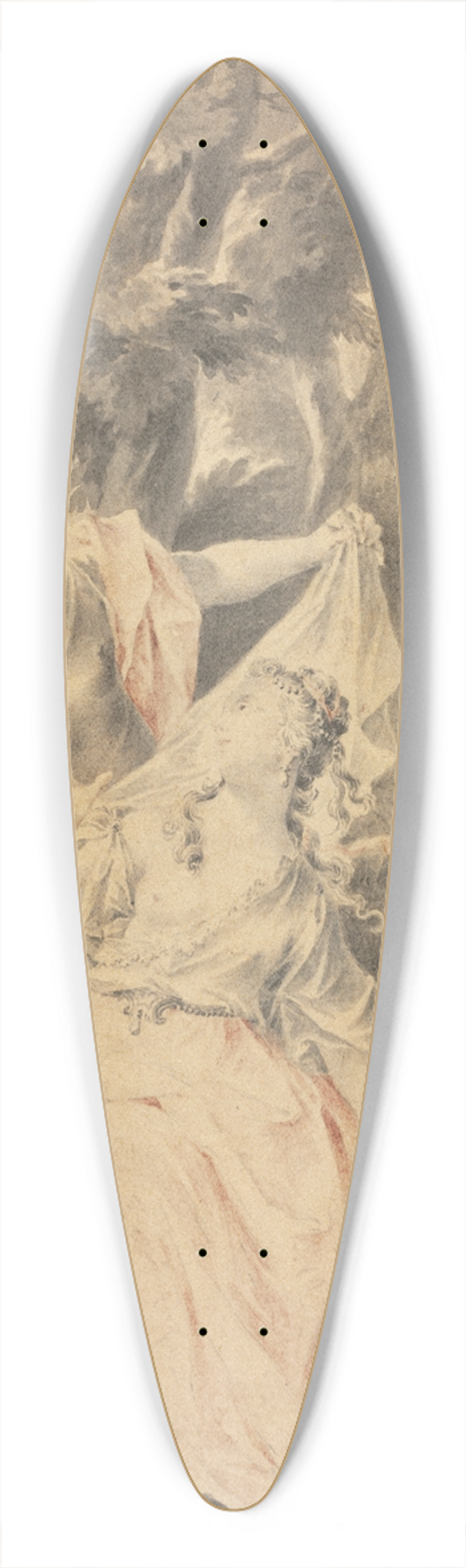 F. Mller - Allegorical Scene: Couple before a Statue 39.3 inch art pintail longboard deck