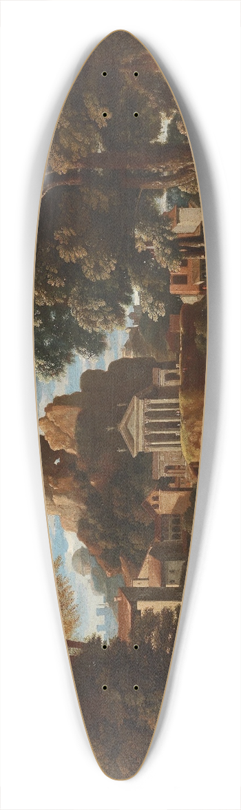 Follower of Nicolas Poussin - Landscape with the gathering of the Ashes of Phocion 39.3 inch art pintail longboard deck