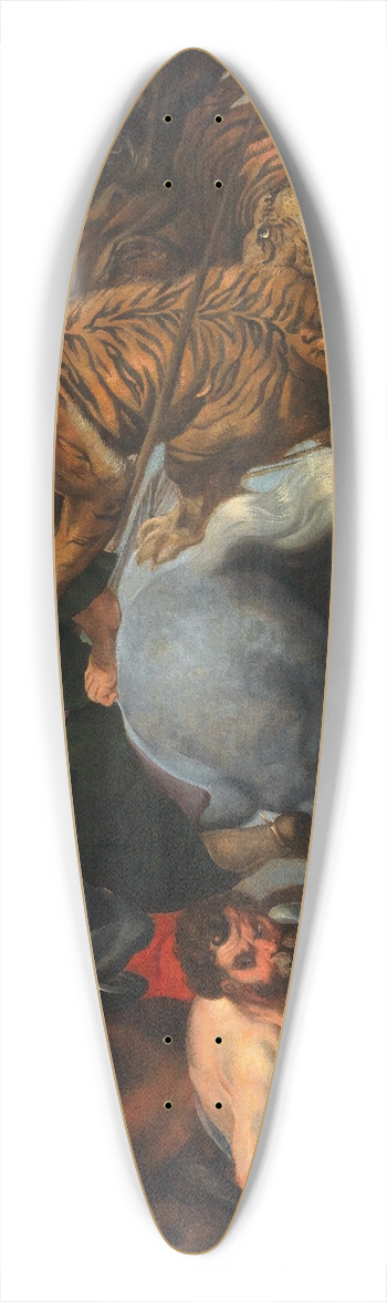 Follower of Peter Paul Rubens - The Tiger, Lion and Leopard hunt 39.3 inch art pintail longboard deck