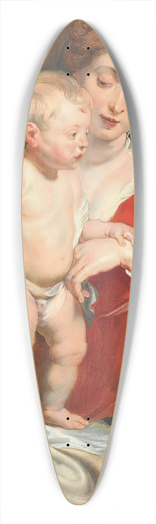 Follower of Peter Paul Rubens - The Virgin Supporting The Christ Child On A Parapet 39.3 inch art pintail longboard deck