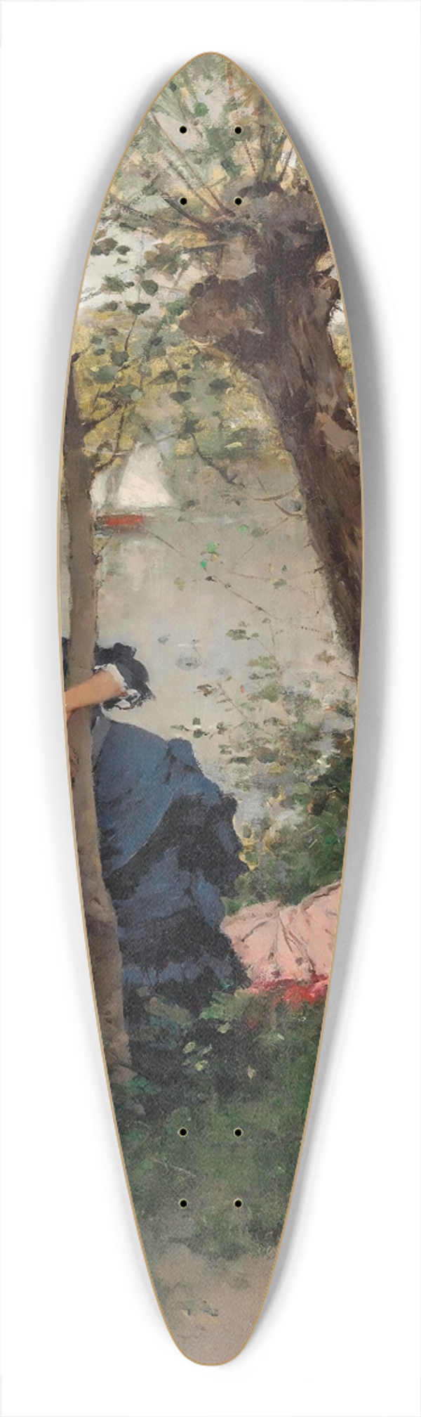 Francesc Miralles i Galaup - Elegant Ladies resting by a River 39.3 inch art pintail longboard deck