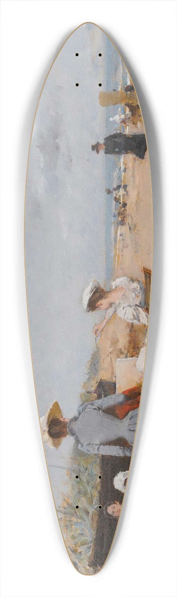 Francesc Miralles i Galaup - Paintingon the beach 39.3 inch art pintail longboard deck