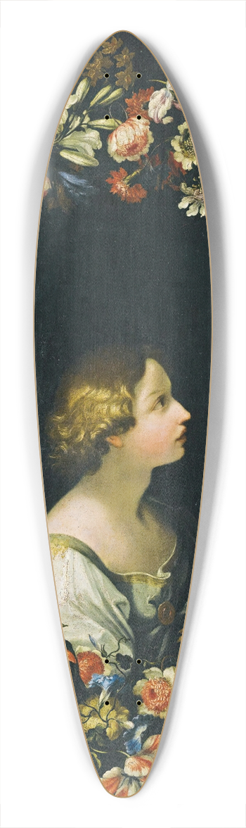 Francesco Caldei - A Flower Garland Surrounding The Angel Gabriel 39.3 inch art pintail longboard deck