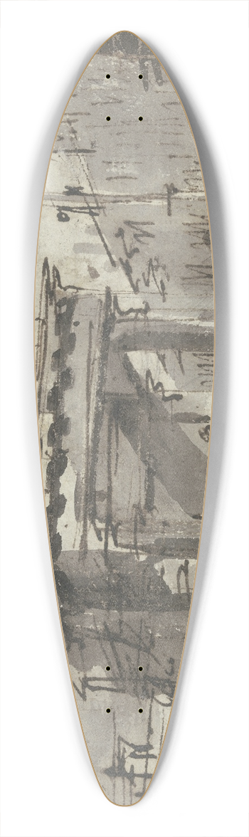 Francesco Guardi - Monument auf einem Platz 39.3 inch art pintail longboard deck