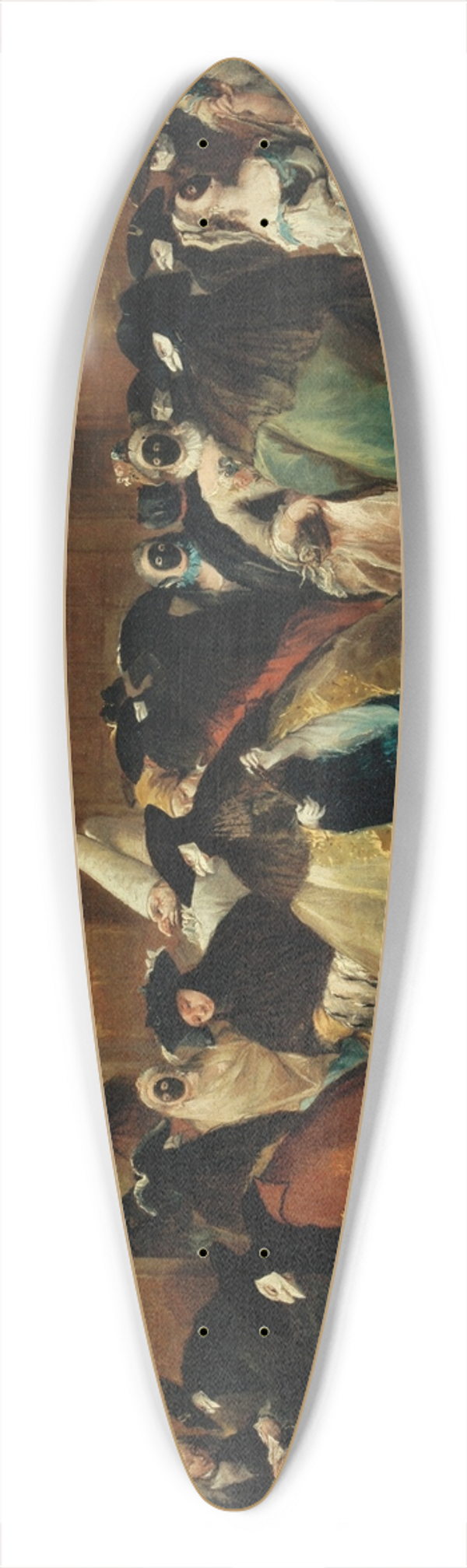 Francesco Guardi - The Ridotto In Venice With Masked Figures Conversing 39.3 inch art pintail longboard deck