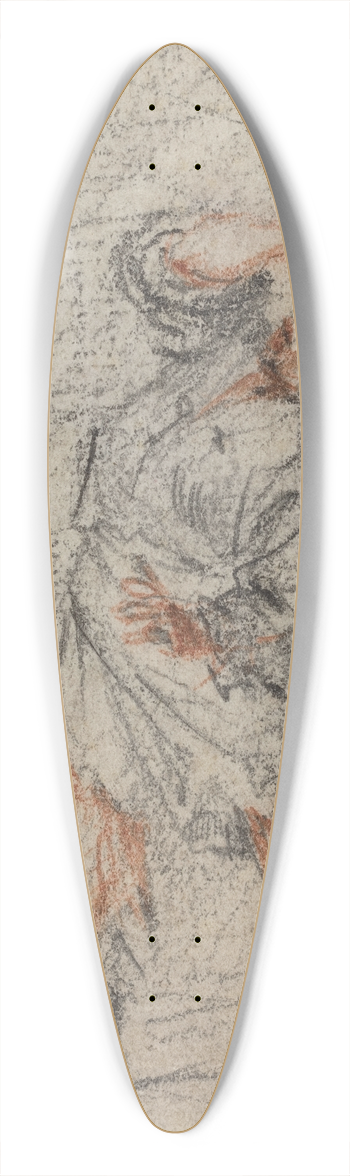 Francesco Montelatici - Dream of a Man Fleeing 39.3 inch art pintail longboard deck