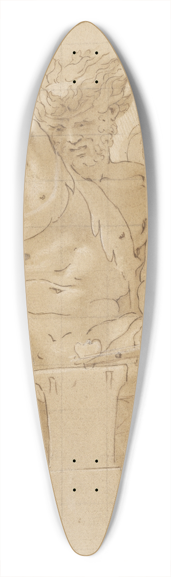 Francesco Primaticcio - Vulcan at His Forge 39.3 inch art pintail longboard deck