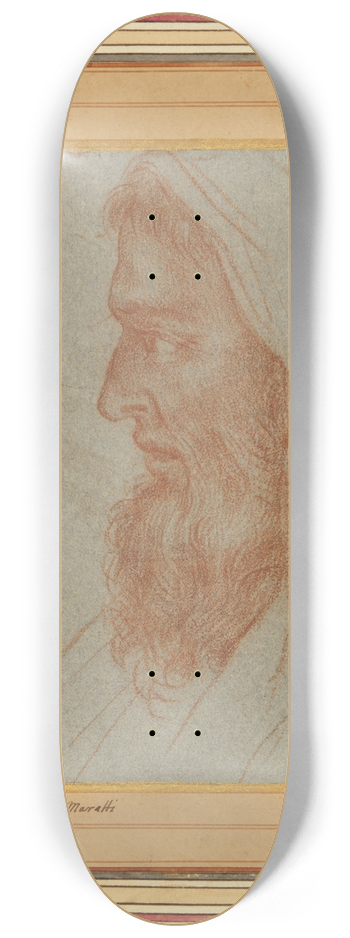 Carlo Maratti - Head of a Bearded Man inProfile 8.25 inch art skate deck