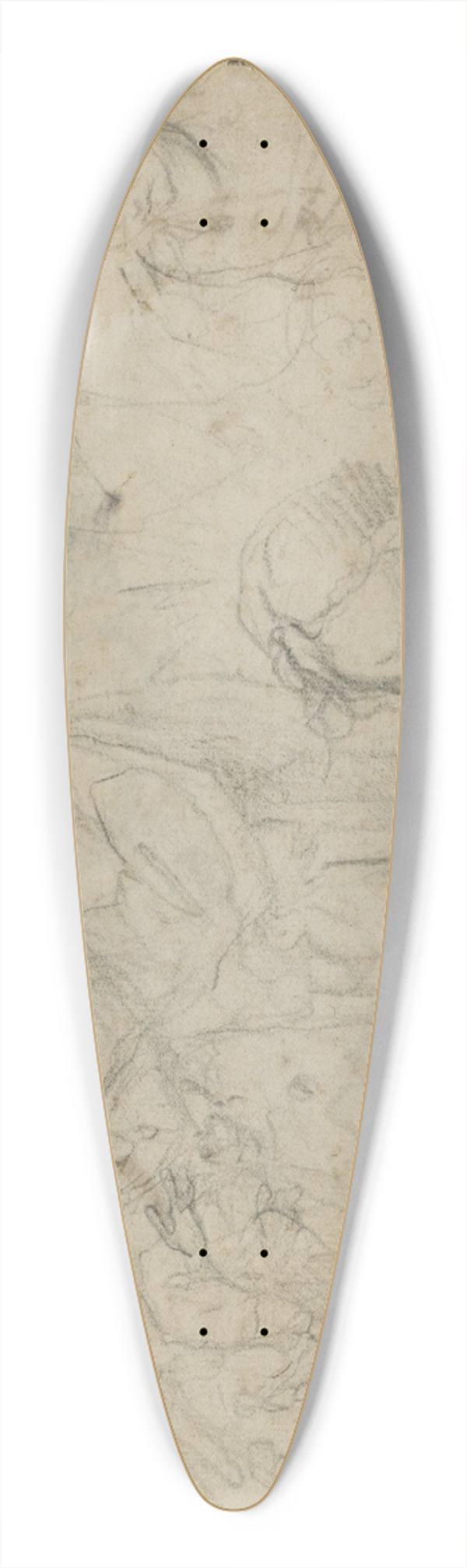 Francesco Vanni - Studies for Christ Giving a New Heart to Saint Catherine of Siena 39.3 inch art pintail longboard deck