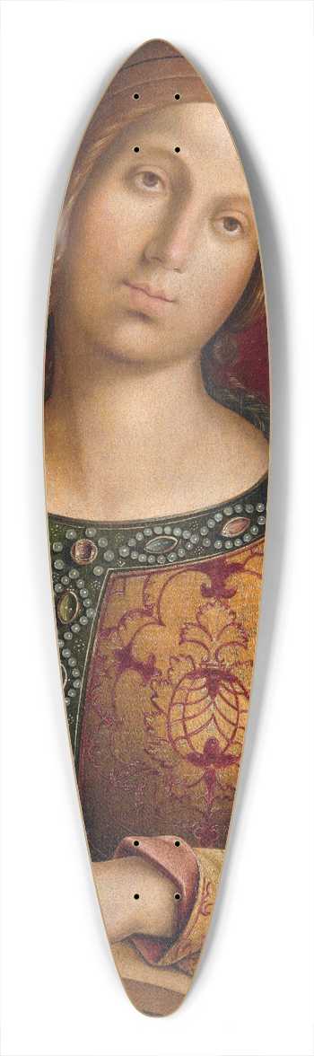 Francesco Zaganelli di Bosio - Saint Catherine of Alexandria 39.3 inch art pintail longboard deck