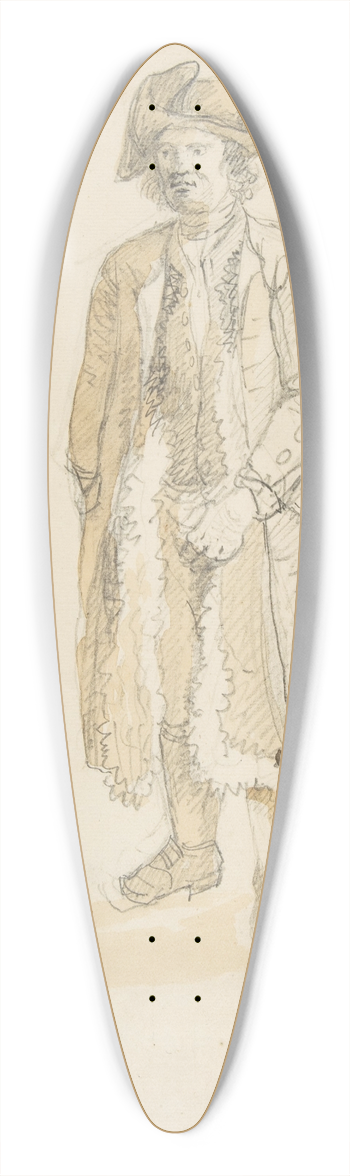 Francesco Zuccarelli - Man Standing in Three-Quarter View Facing Left 39.3 inch art pintail longboard deck