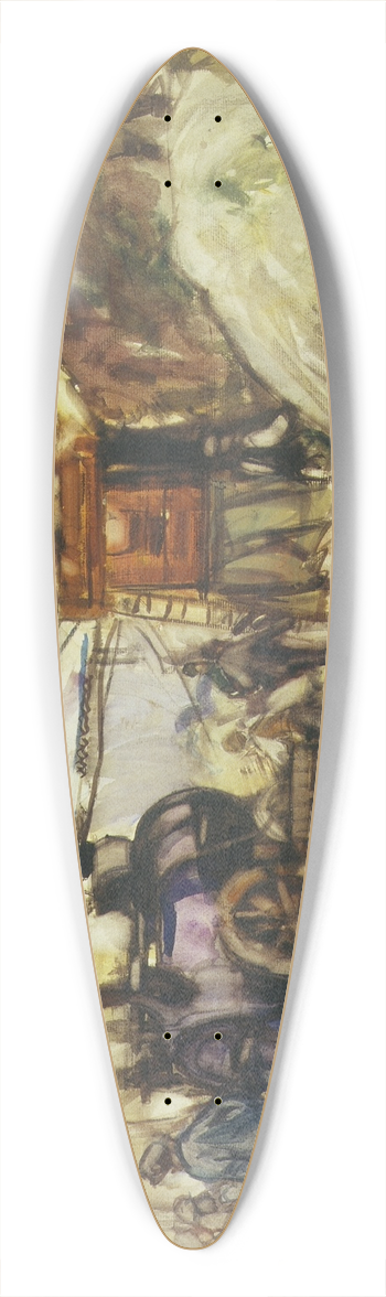 Frances Hodgkins - Threshing in the Cotswolds 39.3 inch art pintail longboard deck