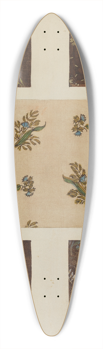Frances Lichten - Materials from Patchwork Bedspread 39.3 inch art pintail longboard deck