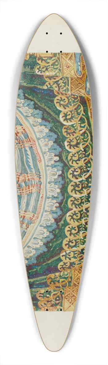 Frances Lichten - Wall Paper Border Design 39.3 inch art pintail longboard deck